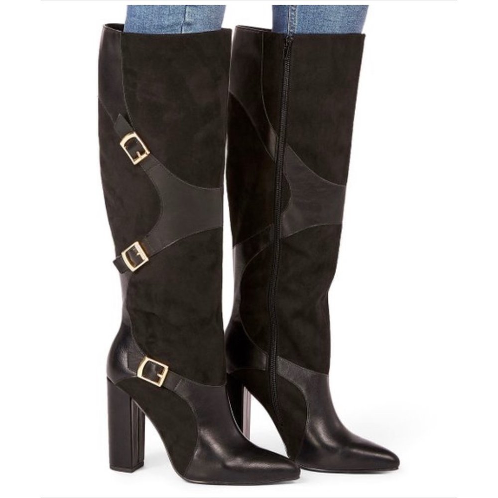 JustFab Black Yelda Suede Boot — 6.5 -- NWTS